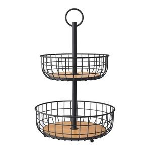 Members Mark 2 Tier Basket with wood bases